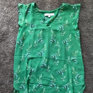 LOFT Cap Sleeve Floral Blouse